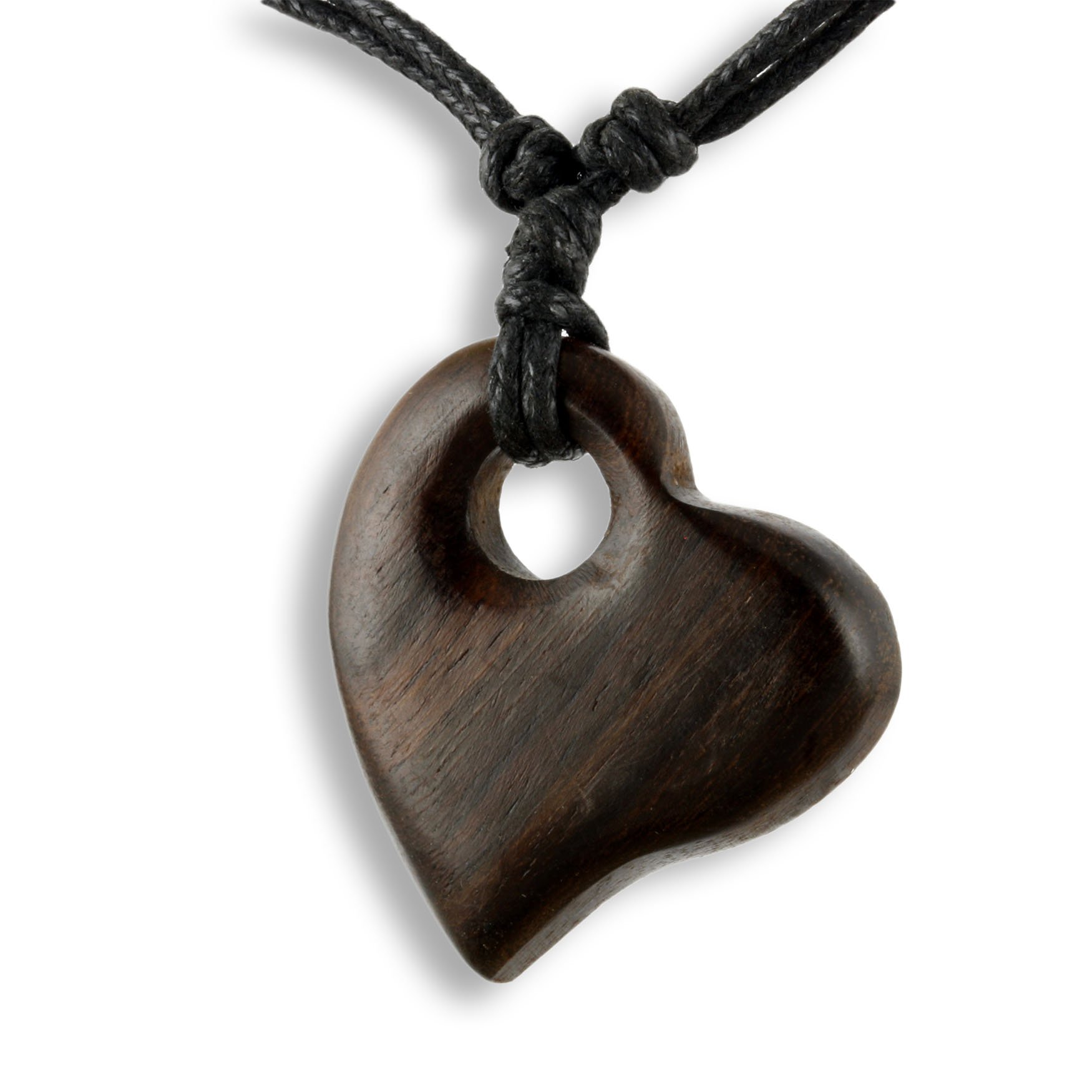 Collana Artigianale Con Ciondolo Cuore In Legno – Regolabile, Realizzata A Mano, Stile Naturale
