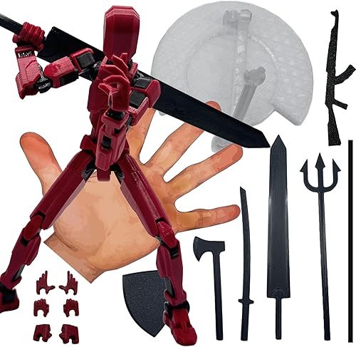 QAONIE Figura de acción Dummy20 impresa en 3D de 8.1 pulgadas, juguete mecánico movible de cuerpo completo, múltiples accesorios, decoración de