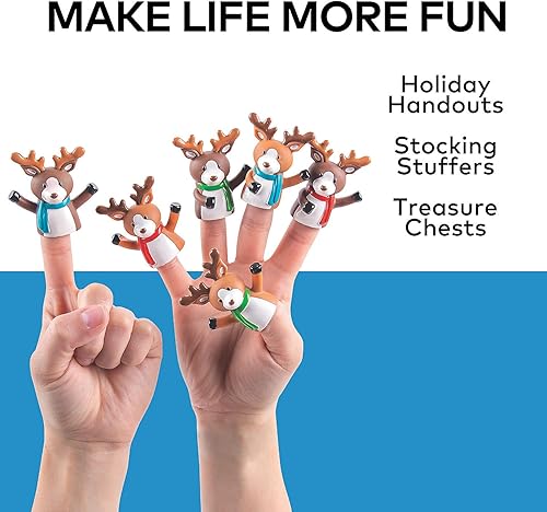 Miniatura 2 de Marionetas de dedo de reno (juego de 24) Juguetes de Navidad