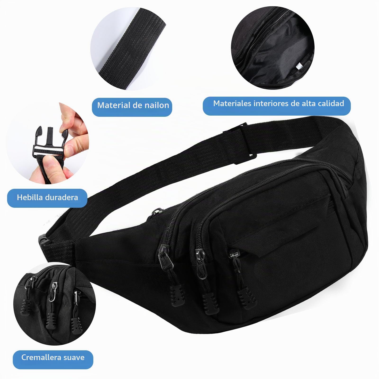 Vinabo Riñonera Hombre Mujer, Riñonera de Ciudad, Unisex, con Eefecto Holográfico, Riñonera Elegante y Brillante para Mujer, para Entrenamiento al Aire Libre, Senderismo, Camping
