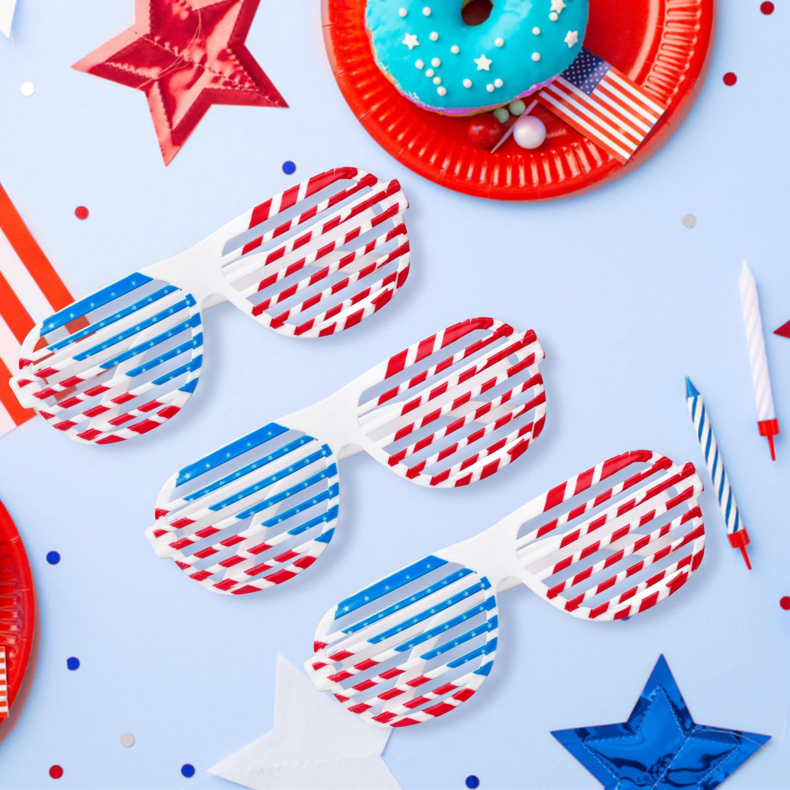 Memorial Day Decorations Glasses 12 Pack, 4th of July Decorations Accessories USA Patriotic Party Sunglasses for Fourth of July Independence Day Props