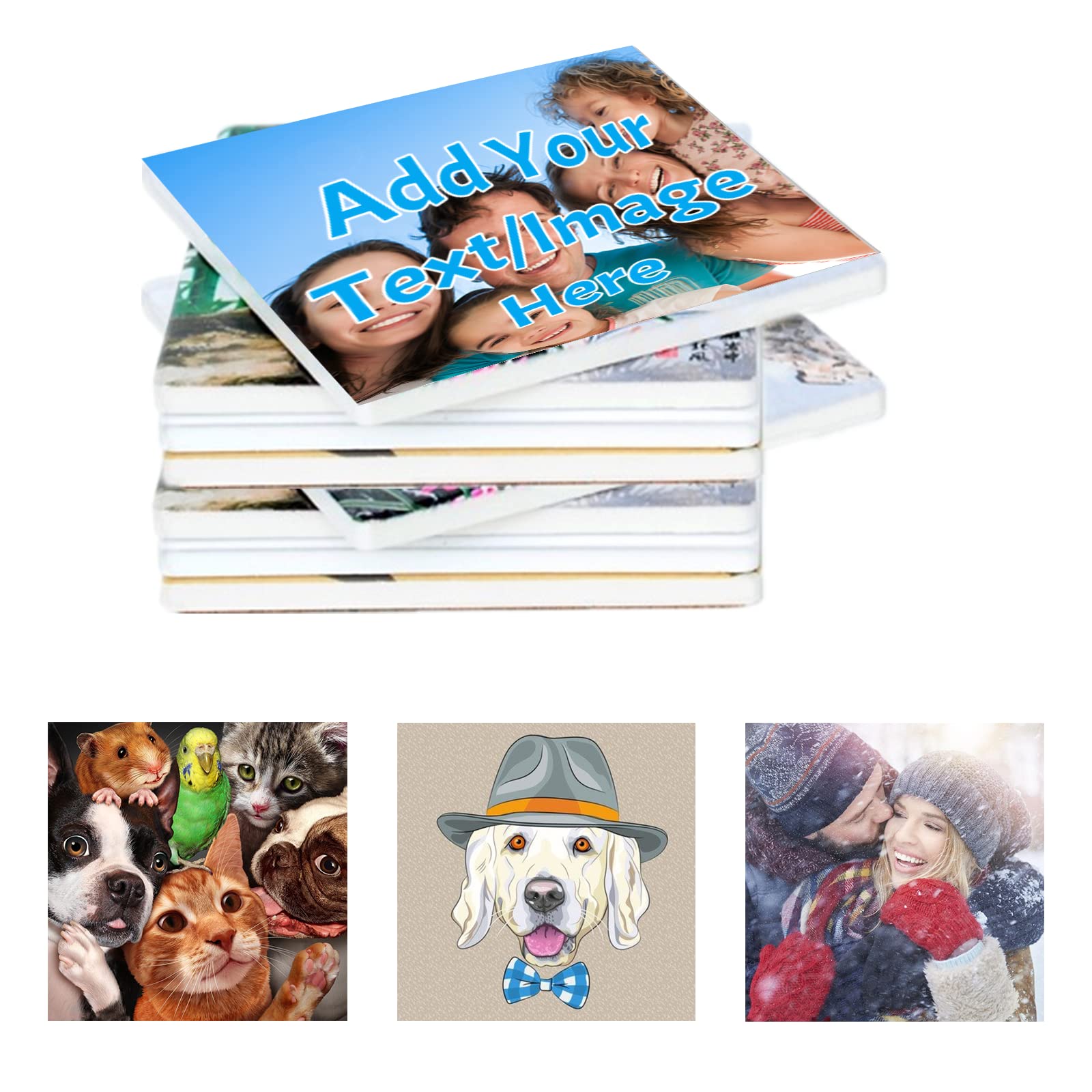 HDSD Personalised Photo Coaster-Ceramic Coasters Customize with Your Picture,Image and text