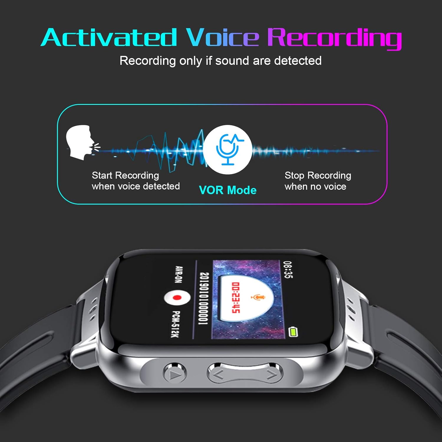 Flаѕh Dеаlѕ - 70% оƒƒ Voice Recorder Bracelet Listen by Headset, 16GB Digital Voice Activated Recorder with Playback/20H Continuous Recording, Sound Recording Device Audio Recorder with Password/Bluetooth/Pedometer