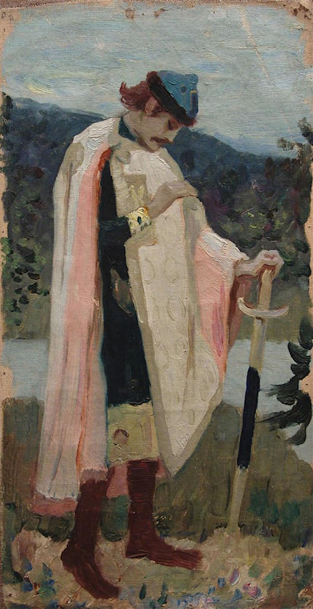 ARTXLXXBN Famous Painting Canvas Artwork Graffiti Print St. Boris Mikhail Nesterov Portrait Canvas Image for Home Decor 60x90cm