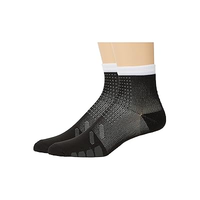 Eurosock Bike Quarter Compression 2 Pack Crew Cut Socks Shoes Black