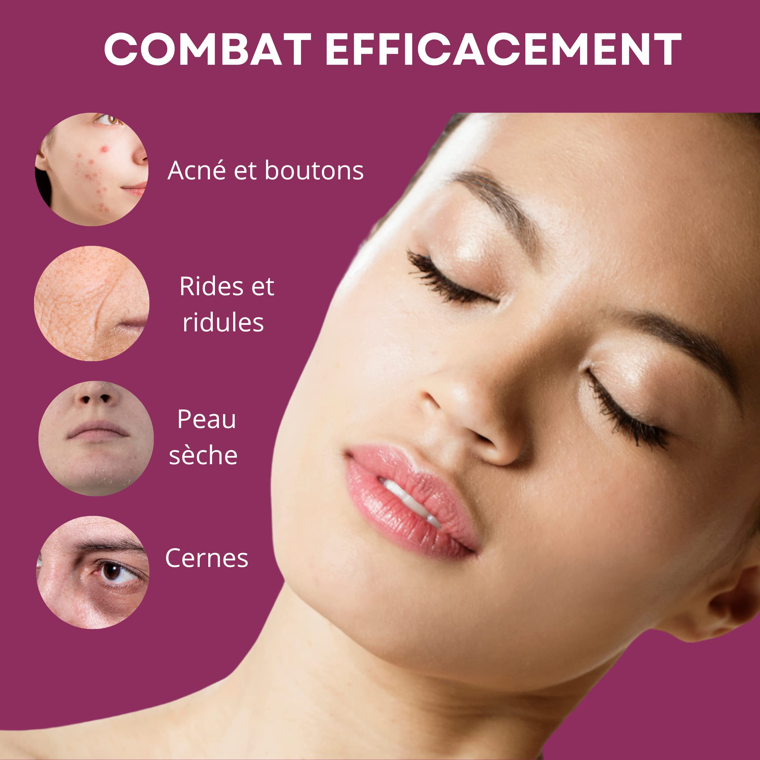 Antioxydant Puissant Beauté de la Peau| Poudre de Bardane + Extrait de Pépins de Raisin OPC et d’olive + Poudre de pétales de rose |60 Gélules Vegan | Anti imperfections bouton | Derma Belle