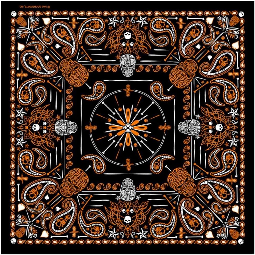 Hot Leathers Paisley Skull Bandana