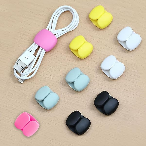 Paquete múltiple de clips de almacenamiento y organizador de cables, versátil gestión de cables y carga para viajes, escritorio y hogar, soportes de cables de datos seguros y ordenados - 2