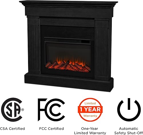 Miniatura 7 de Real Flame Crawford - Chimenea eléctrica delgada para interiores de 48 pulgadas con repisa para sala de estar o dormitorio, inserto de chimenea