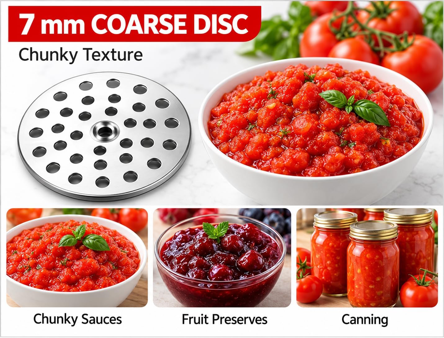 Stainless Steel Food Mill with 3 Discs| Food Mill for Tomatoes and Canning| Tomato Mill for Sauce| Food Strainer and Potato Ricer for Mashed Potatoes, Baby Food and Purees