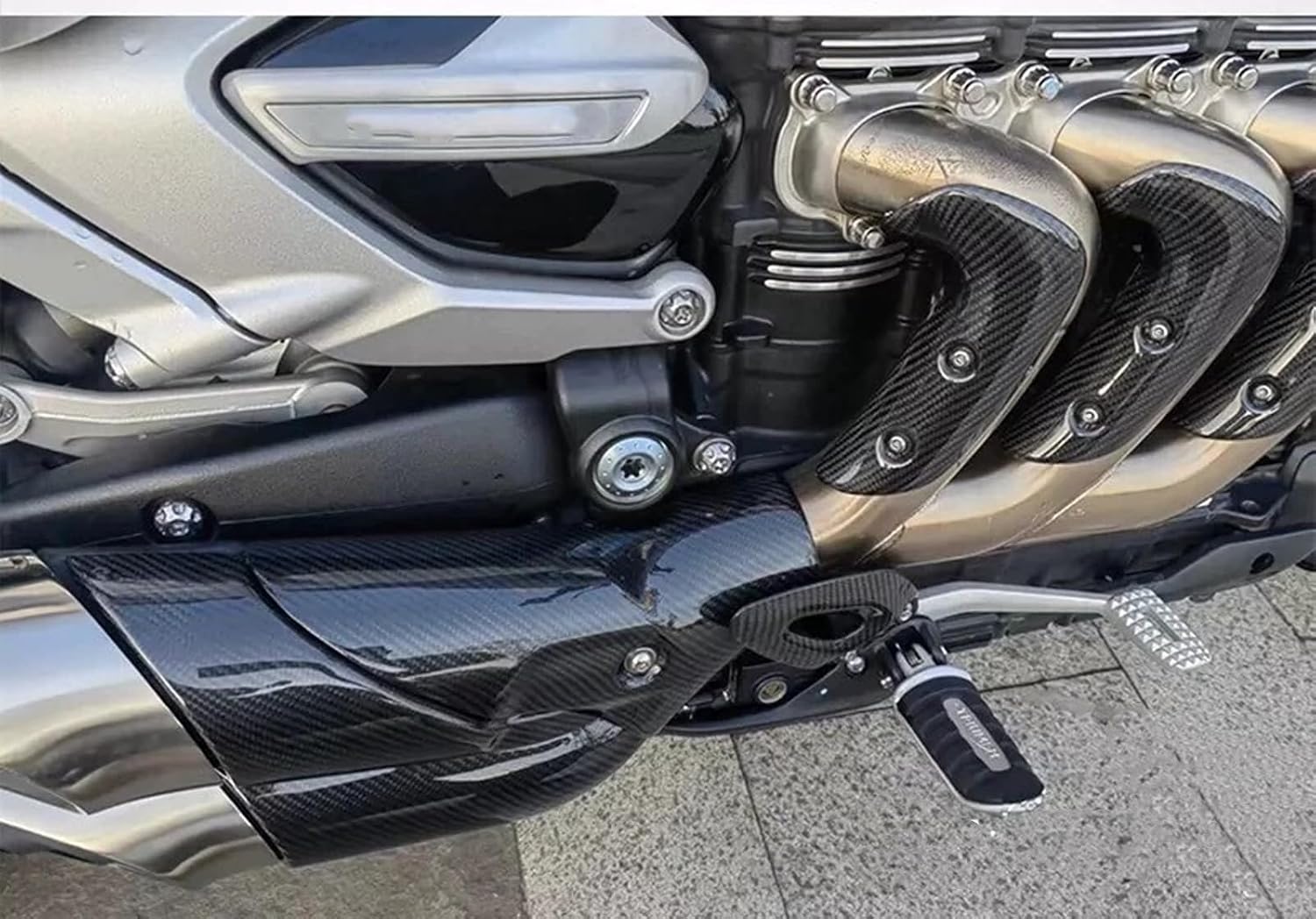 Exhaust Exterior Cover Trim For Triumph Rocket 3 2020-2024 Carbon Fiber