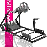 Vista 1 de Minneer Racing Simulator Cockpit for G25 G27 G29 G920,Driving Simulator Seat, Racing Steering Wheel Stand with Capacity 220LBS Without Wheel and