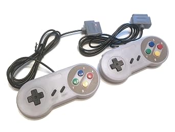 WHIP EMOTIONS 2 Controllers with 10 FT Cords compatible for the SNES Console