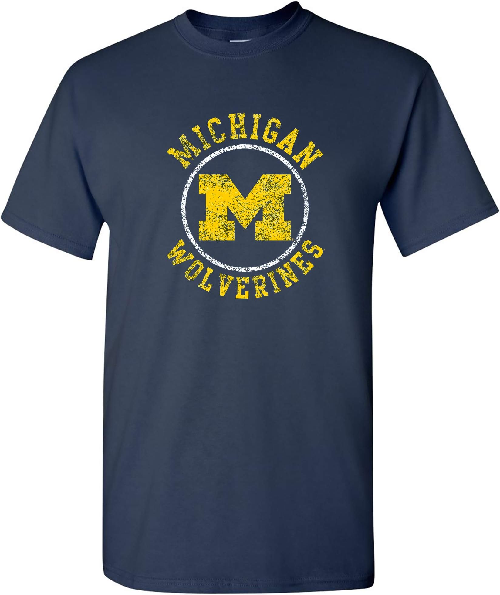 NCAA Distressed Circle Logo, Team Color T Shirt, College, University