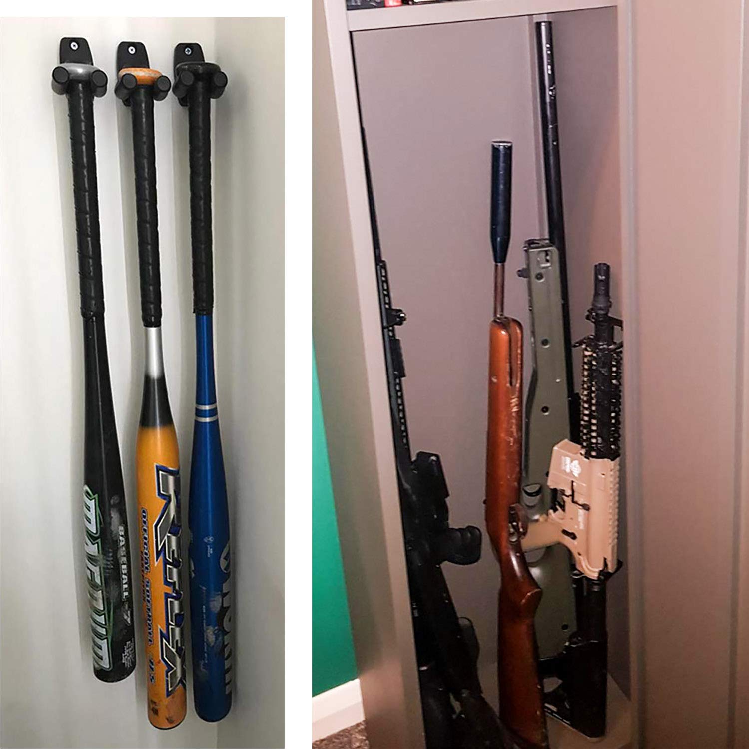 4 pacchi Rack per Pistola Verticale, Appendiabiti a Muro per Pistola, Porta Fucile, Gancio Display Softair Pistola Titolare Mazza da Baseball