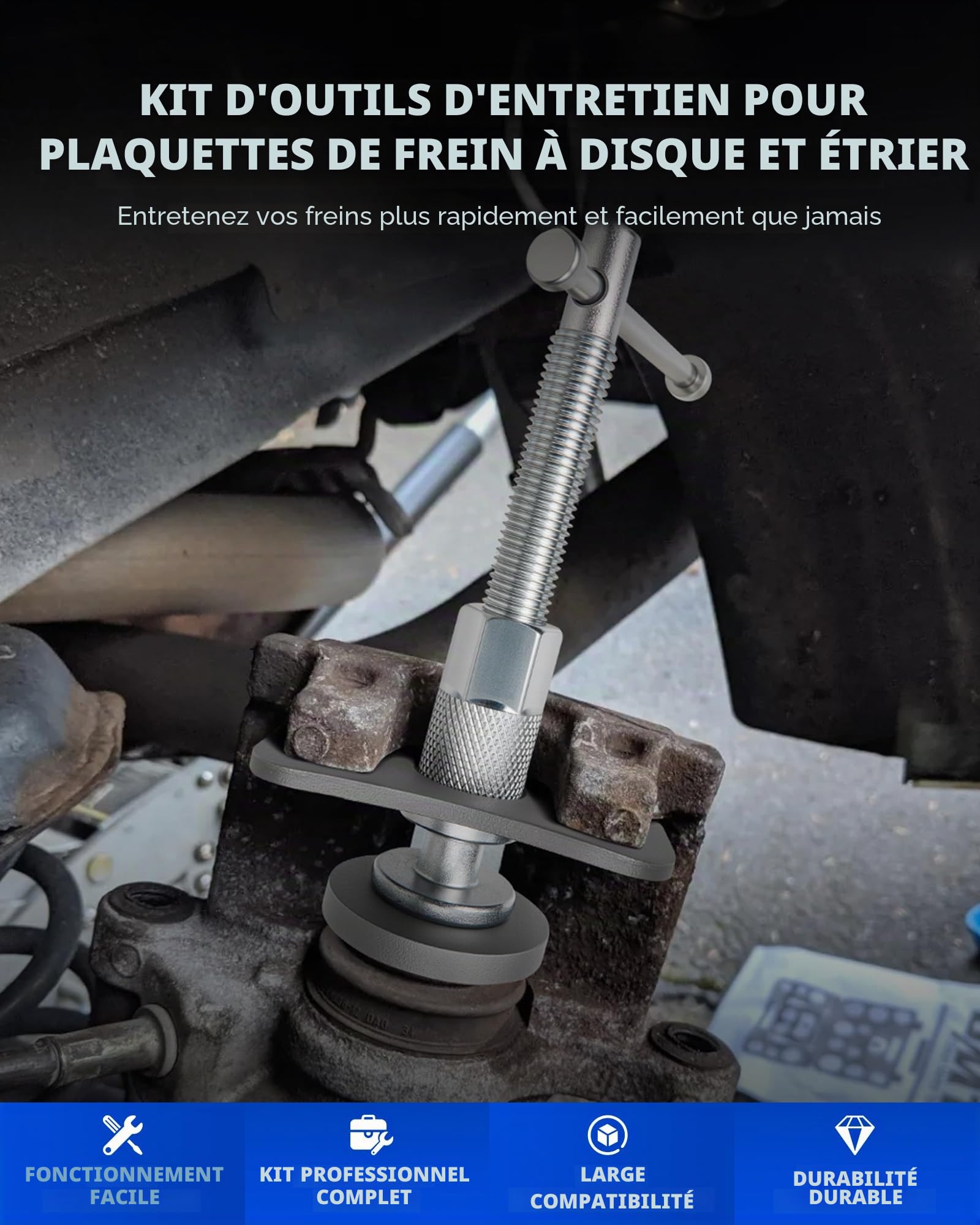 Orion Motor Tech Repousse Piston Frein 24 Pièces, Kit Repousse Piston pour Étrier de Frein Avant et Arrière, Outil de Compression de Piston de Frein Universel pour Voitures