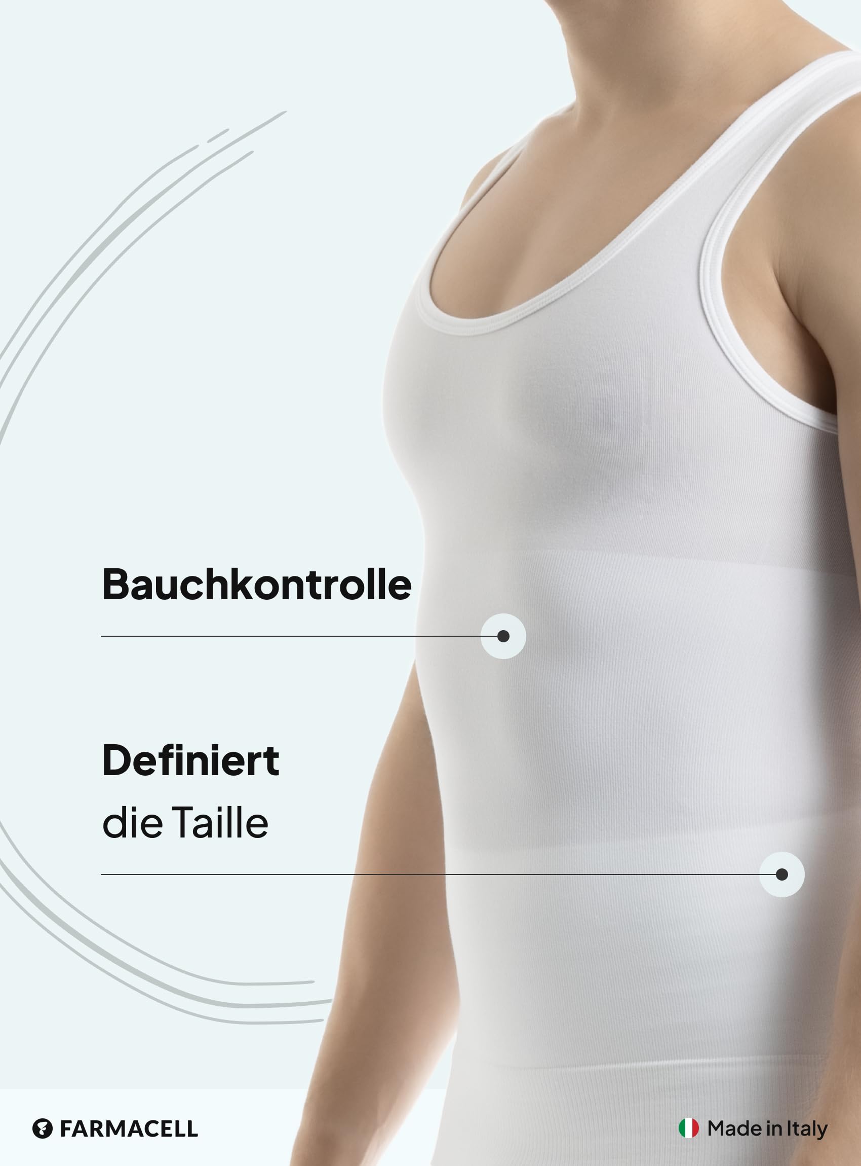 FarmaCell Bauchweg Unterhemd Herren aus Baumwolle, Made in Italy, 417