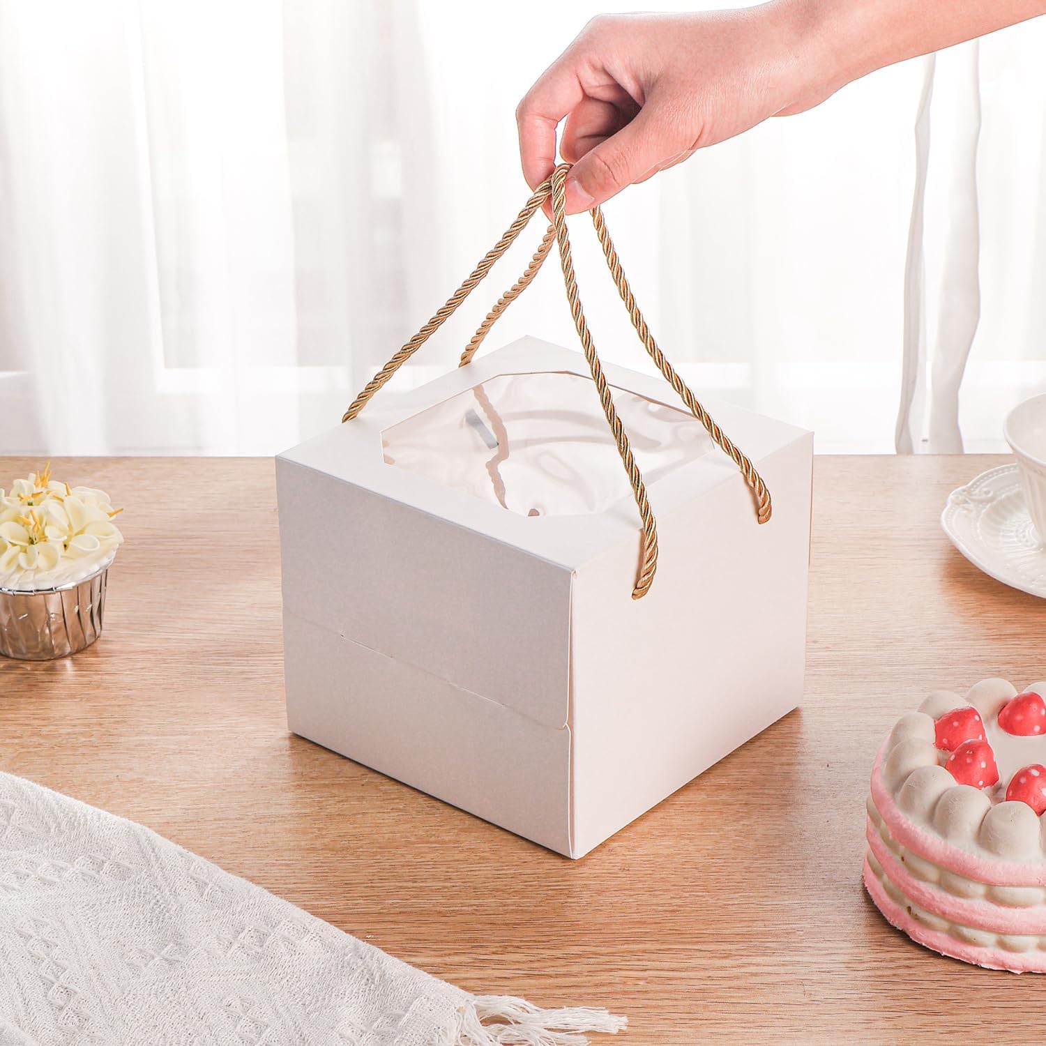 6x6x5 Inch Small Cake Box with Window, 6 inch cake box, Bakery Pastry