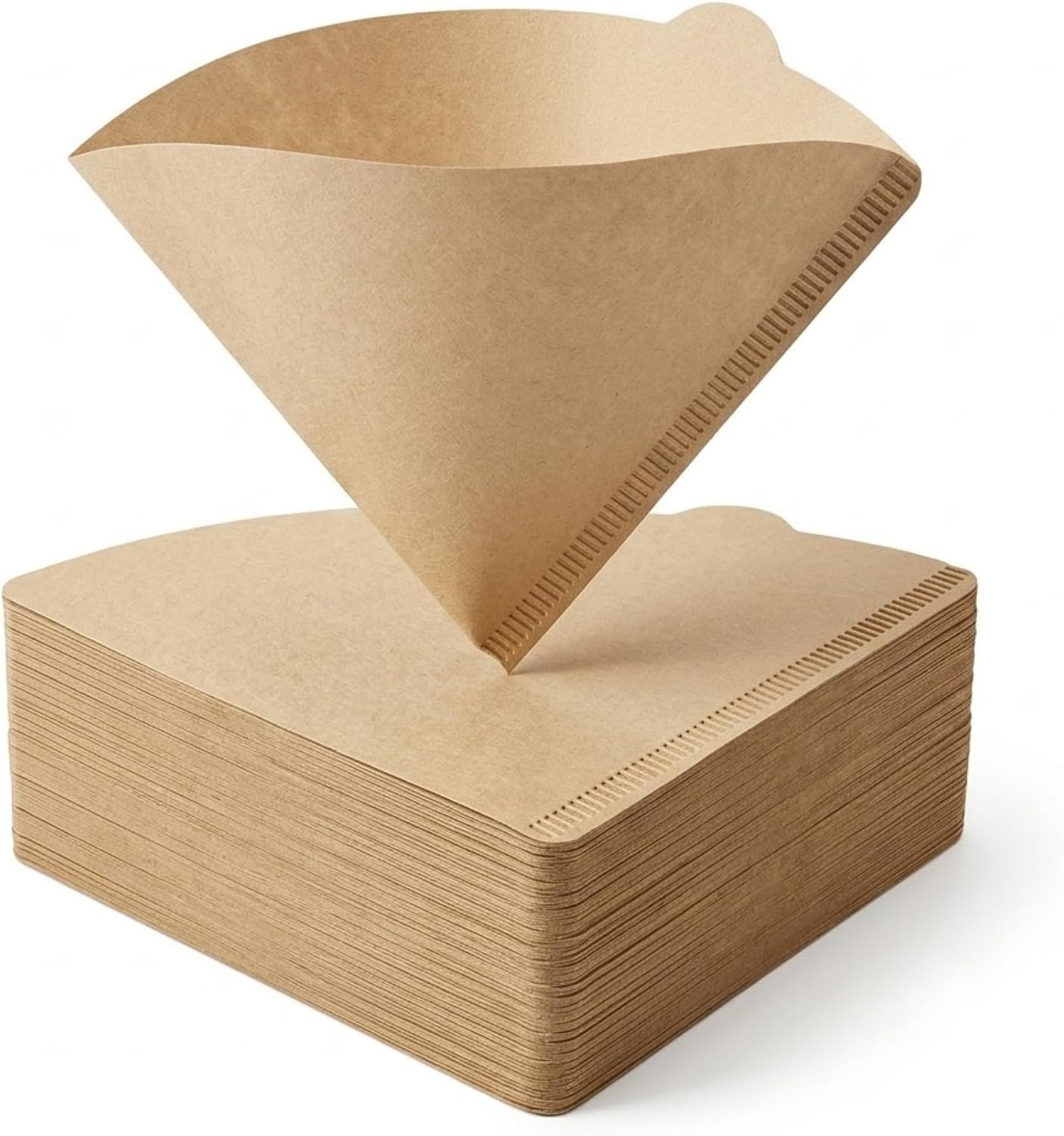 Size 02 Cone Coffee Filters (100 Count), Unbleached V02 Natural Paper for 1-4 Cups, Compatible with Conical Pour Over Coffee Dripper & Drip Coffee Maker, Smooth Taste for Home Office Daily Brew