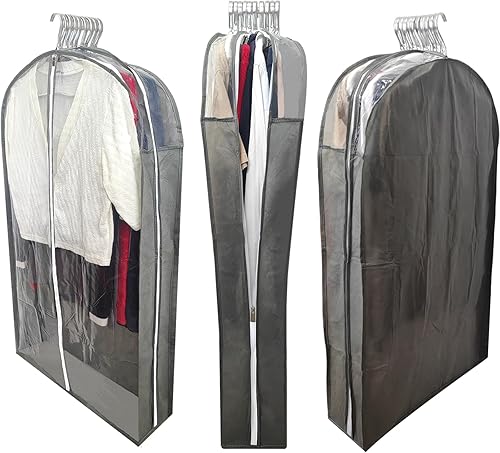 Miniatura 2 de Bolsas de traje para almacenamiento de armario con refuerzo de 6.3 pulgadas, bolsas de ropa a prueba de polillas de 40 pulgadas para colgar ropa,