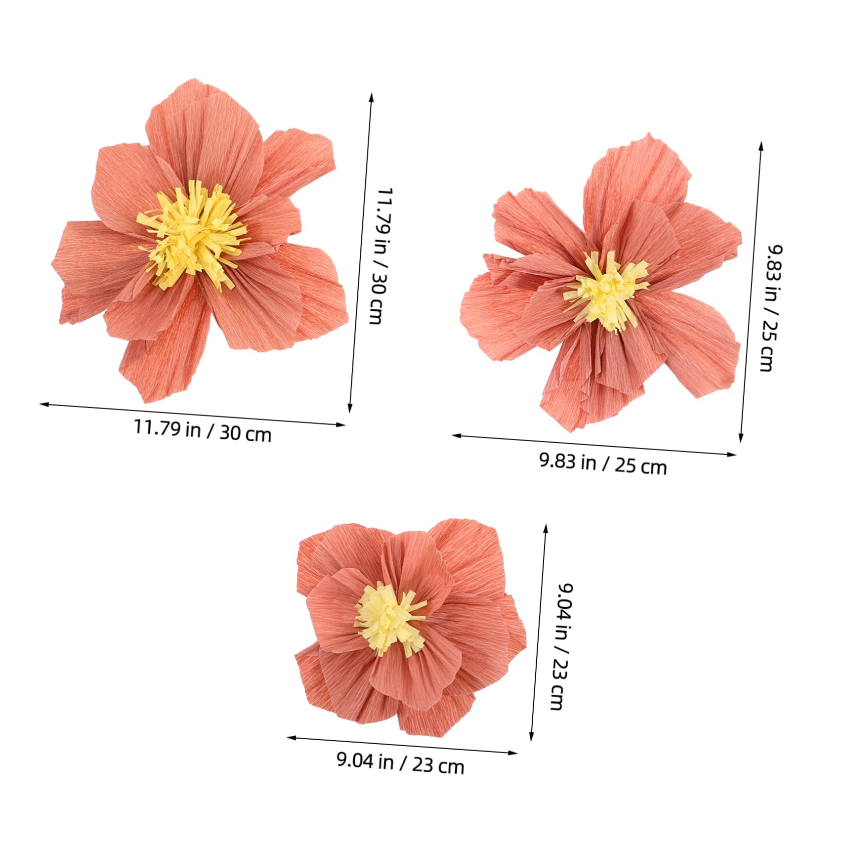 HAWILLOSCH 24pièces Fleurs Papier Crépon pour Décoration Murale Fleurs Artificielles Lifelike pour Mariages Fêtes Et Événements Spéciaux Variété De Couleurs Et Facile à Installer