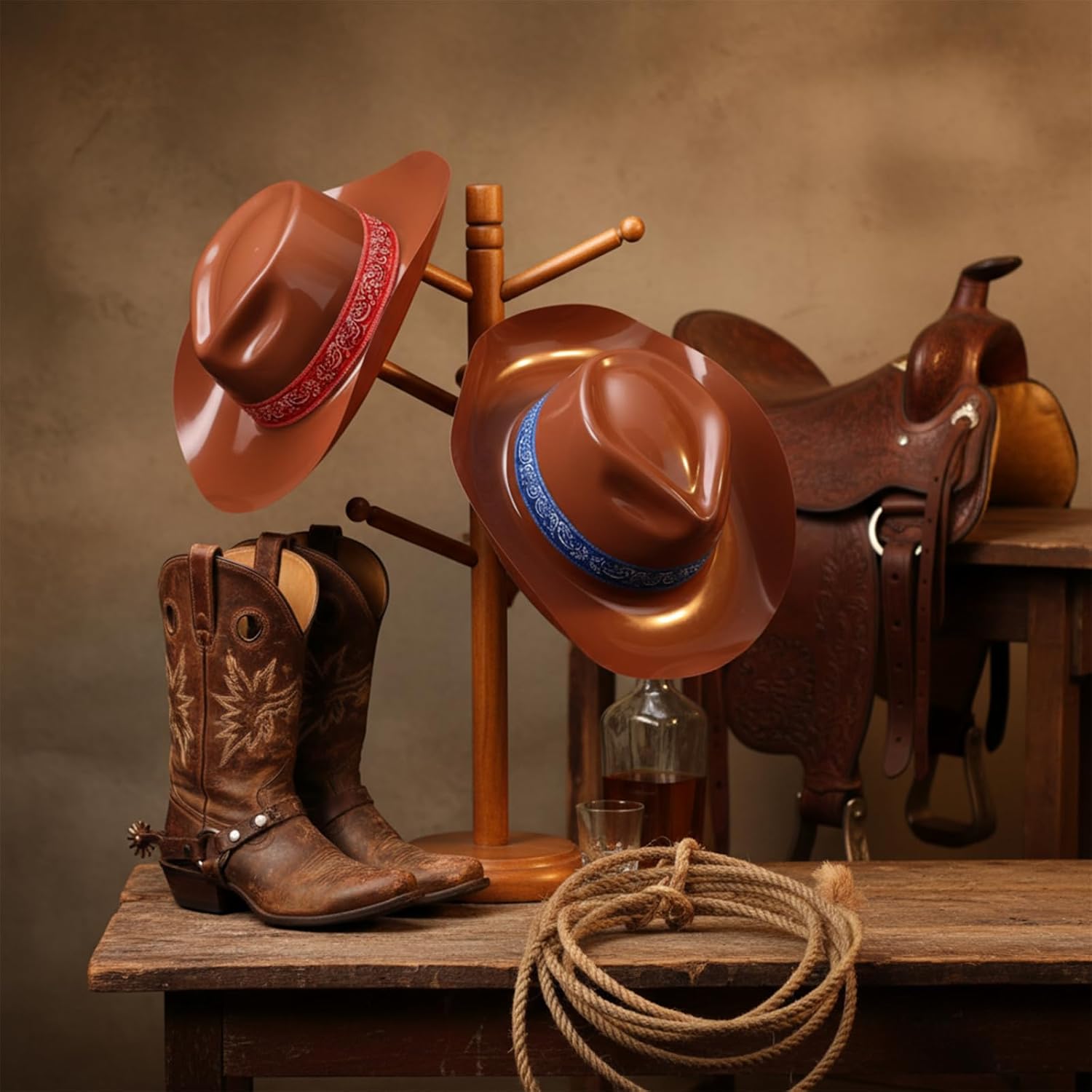 Xtinmee 24 Pcs Cowboy Hats Bulk Adult Cowboy Hats Party Western Hat Costume Accessories Western Rodeo Party Supplies