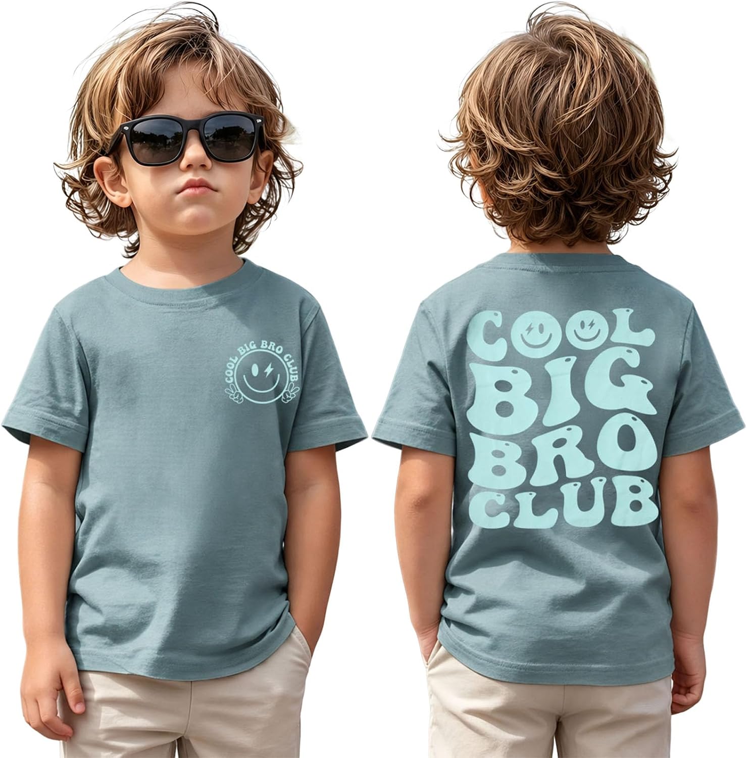 CM C&M WODRO Big Brother Shirt Toddler Baby Boy Cool Big Bro Club T-Shirt Sibling Announcement Outfit Tees for Baby Reveal