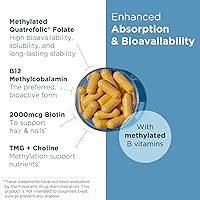 Vista 3 de Designs for Health Complejo metilado de vitamina B - Suplementos de vitamina B con vitaminas B12, B1, B3, niacina, B6, folato y biotina - Apoya