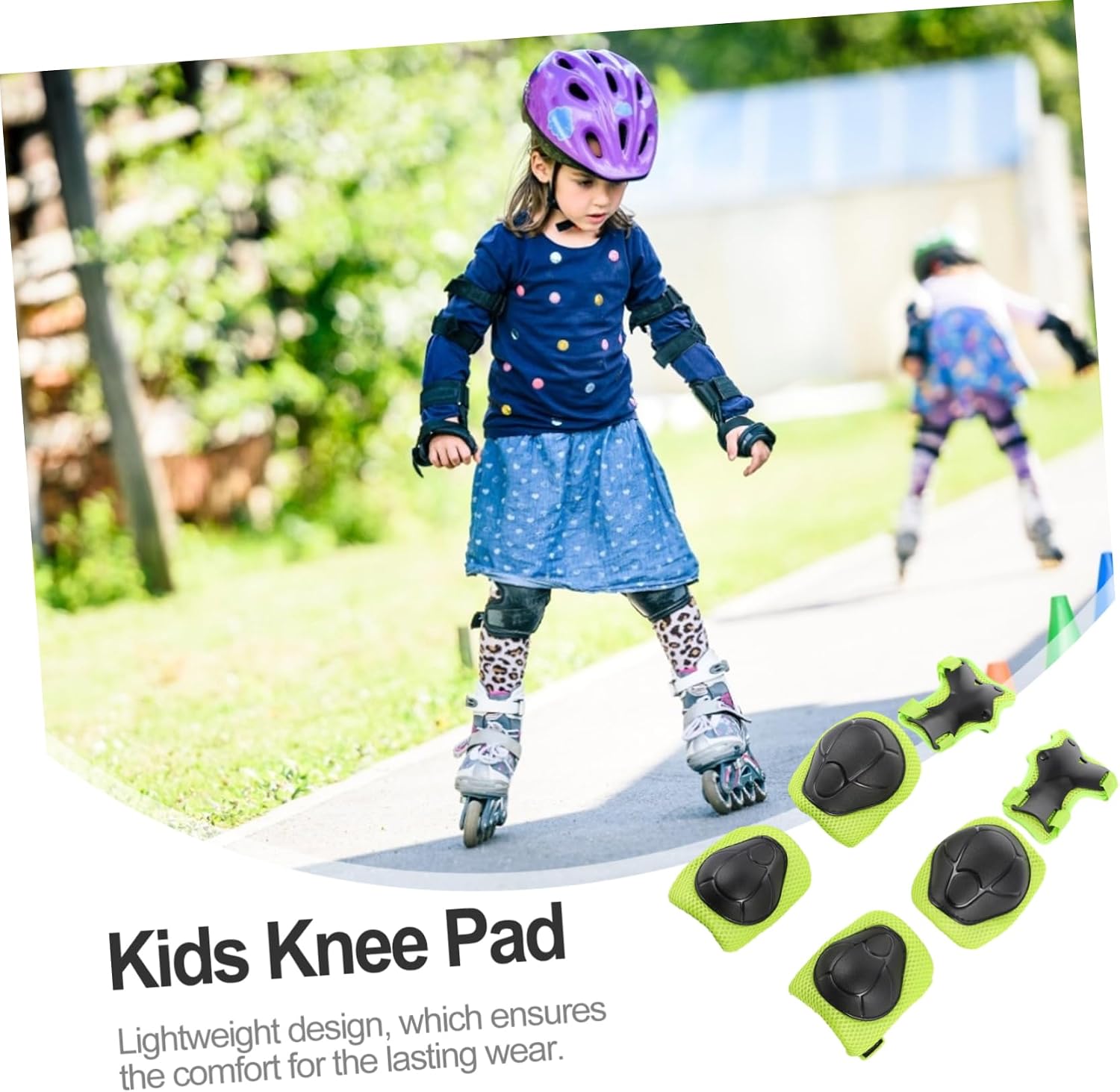 Complete Boys and Girls Skating Protection Kneepad Elbow Guard Wrist Guard Set Soft for Youth Teenagers