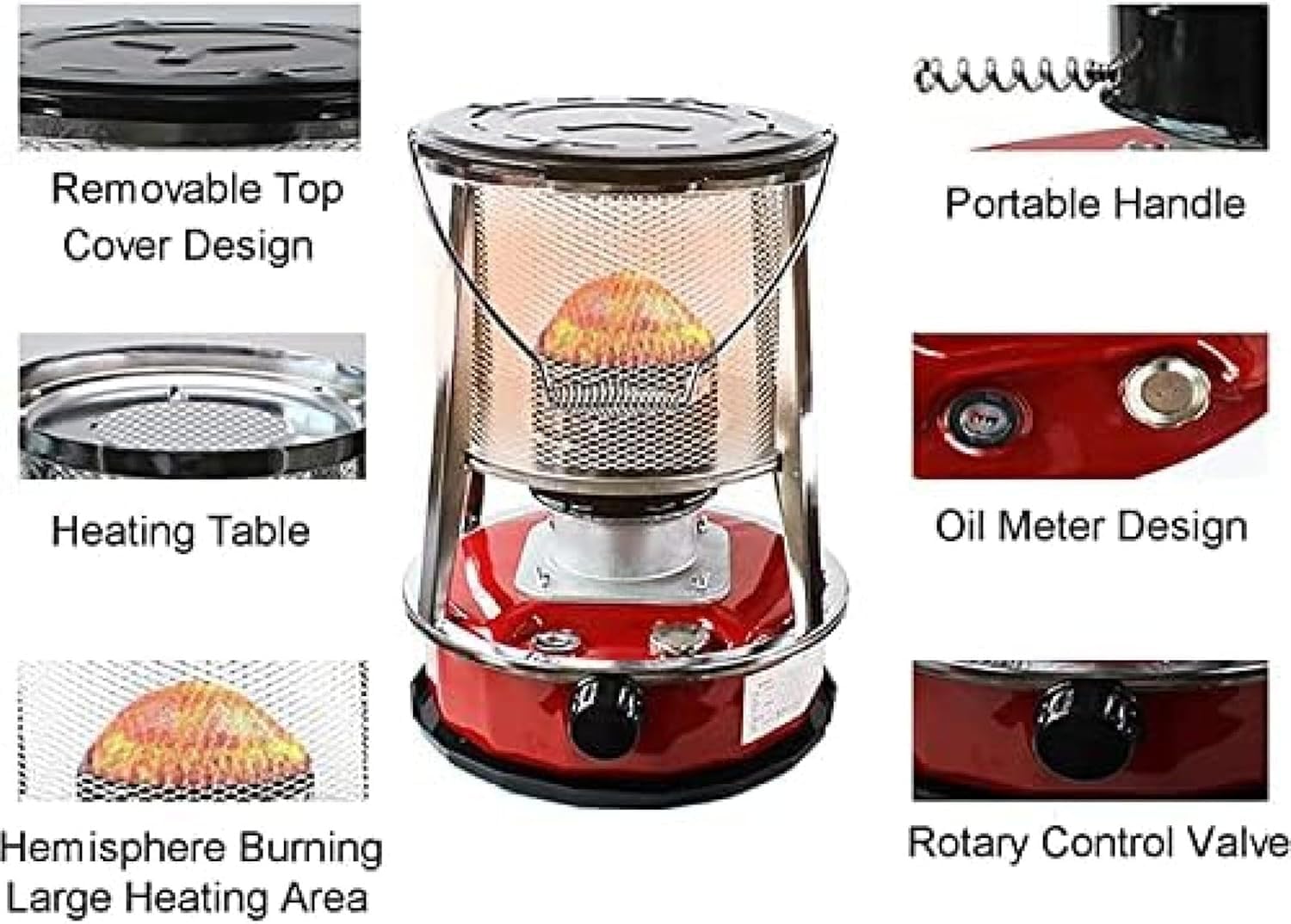 Chauffage à convection au kérosène, réchaud non électrique portable pour le camping, chauffage à huile à flamme réglable pour l'hiver et l'extérieur, solution de chauffage intérieur efficace