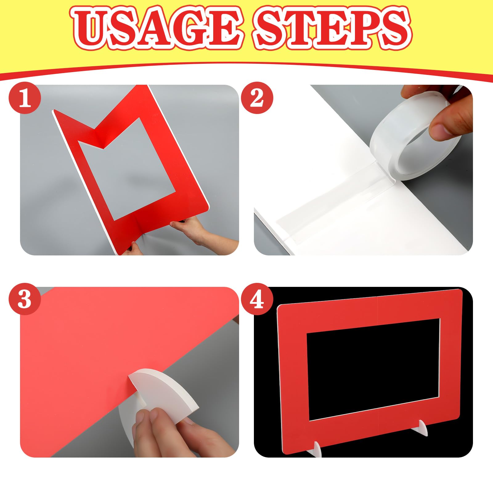 Cartoon Story Decorazione per feste di compleanno Grande Photo Booth Puntelli Decor 24 '' x 16 '' Cornice Rossa Cornice per Foto di Compleanno per Amici Scuola Aula Forniture per Feste
