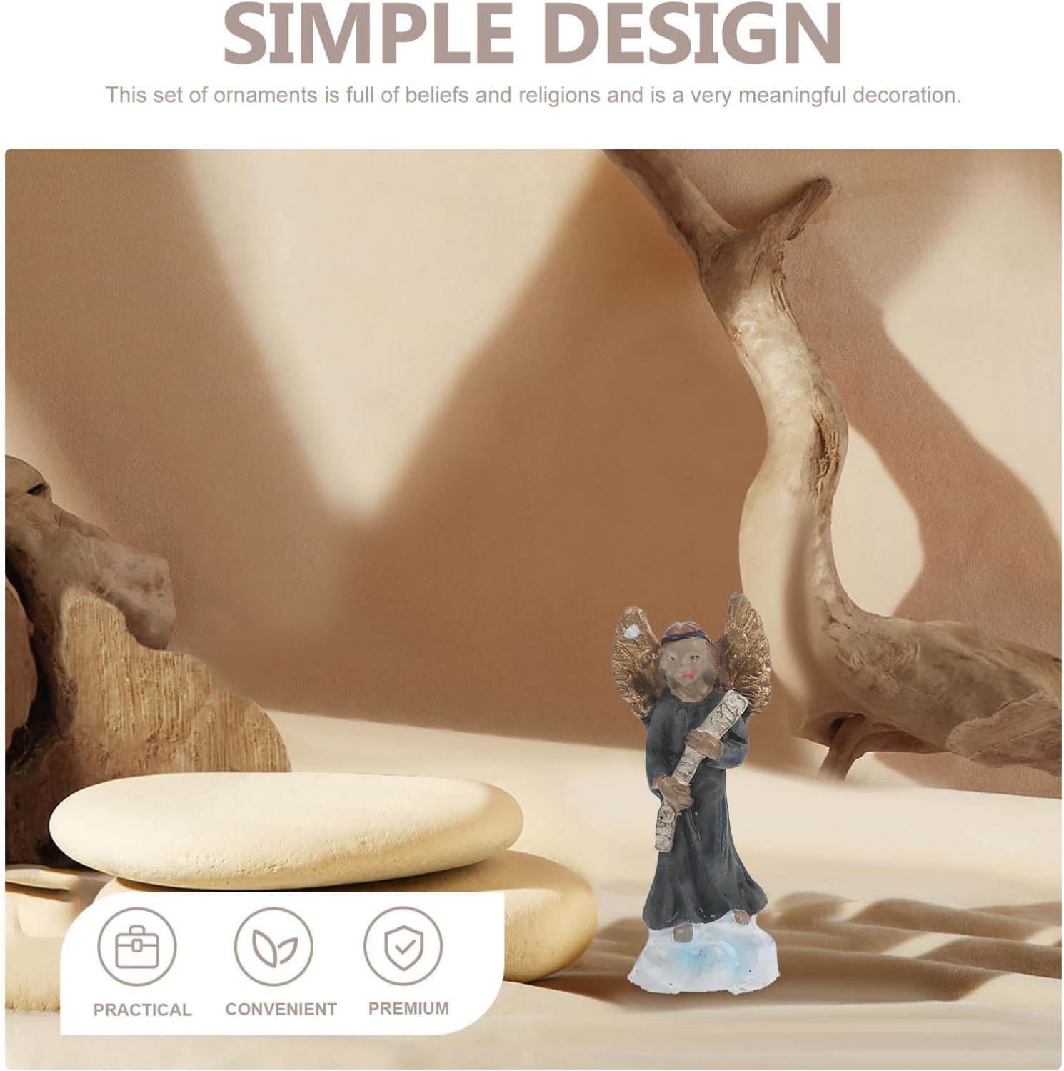 3sets Jesus Nativity Figurine Religious Adornment for Office Home and School Decorations Craftsmanship