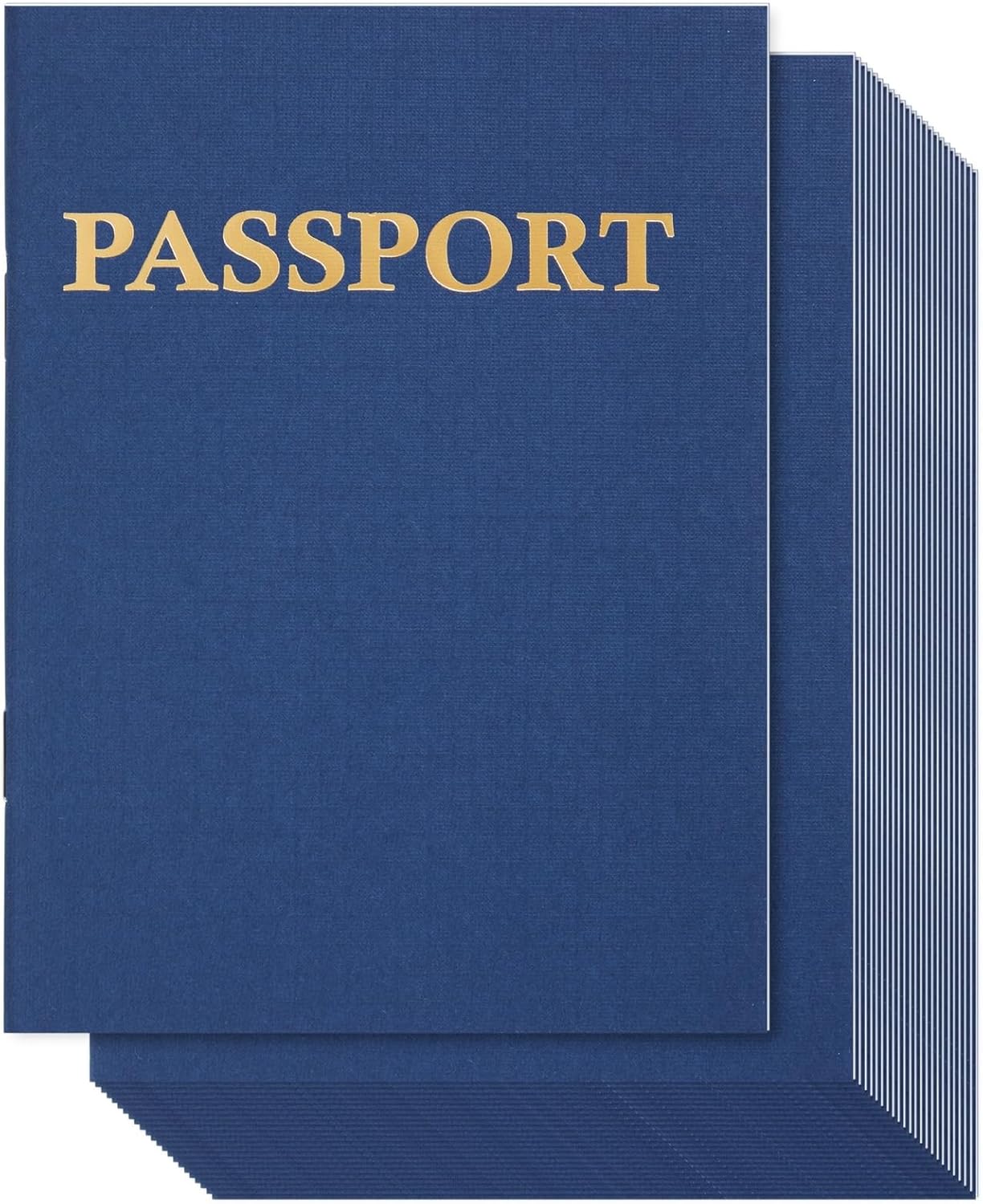 Juvale Kids Passport Book - 24-Pack, 4.1 x 5.6 in, Blue Soft Cover & Plain Pages - Pretend Play Passport Notebook & Classroom Activities - Airplane Party Favors & Travel Themed Party Decorations