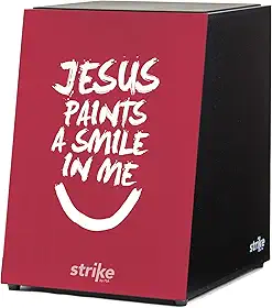 Cajon FSA Instrumento de percussão profissional feito à mão - graves profundos, som de caixa nítido, madeira brasileira, design ergonômico de inclinação Sk4014 Jesus