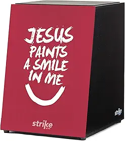 Cajon FSA Instrumento de percussão profissional feito à mão - graves profundos, som de caixa nítido, madeira brasileira, design ergonômico de inclinação Sk4014 Jesus