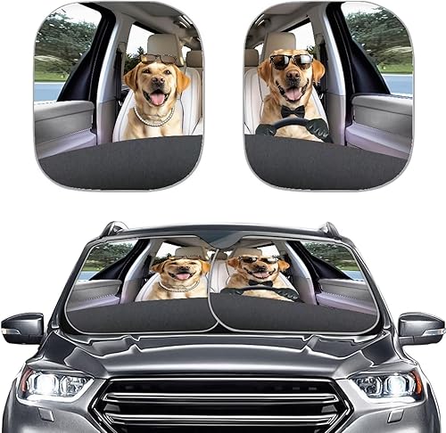 Miniatura 14 de Mumeson Parasol de dos piezas para parabrisas de automóvil de noche estrellada, parasol para rayos UV y reflector de calor para casi vehículos