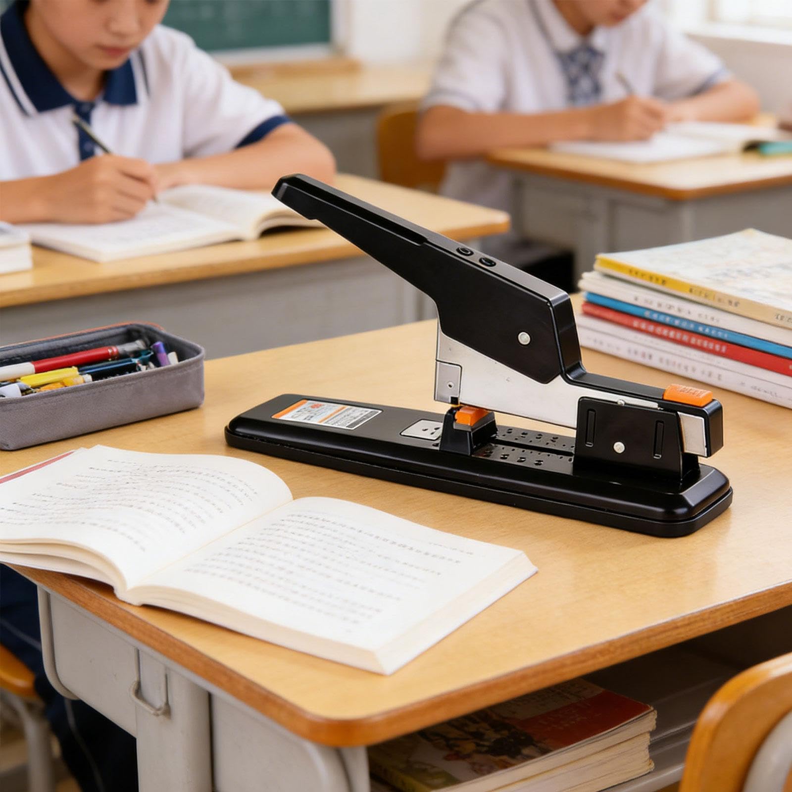 Spillatrice Manuale 100 Fogli, Cucitrice da Tavolo per Impieghi Gravosi con Maniglia in Metallo, per Casa Scuola Ufficio- Nero
