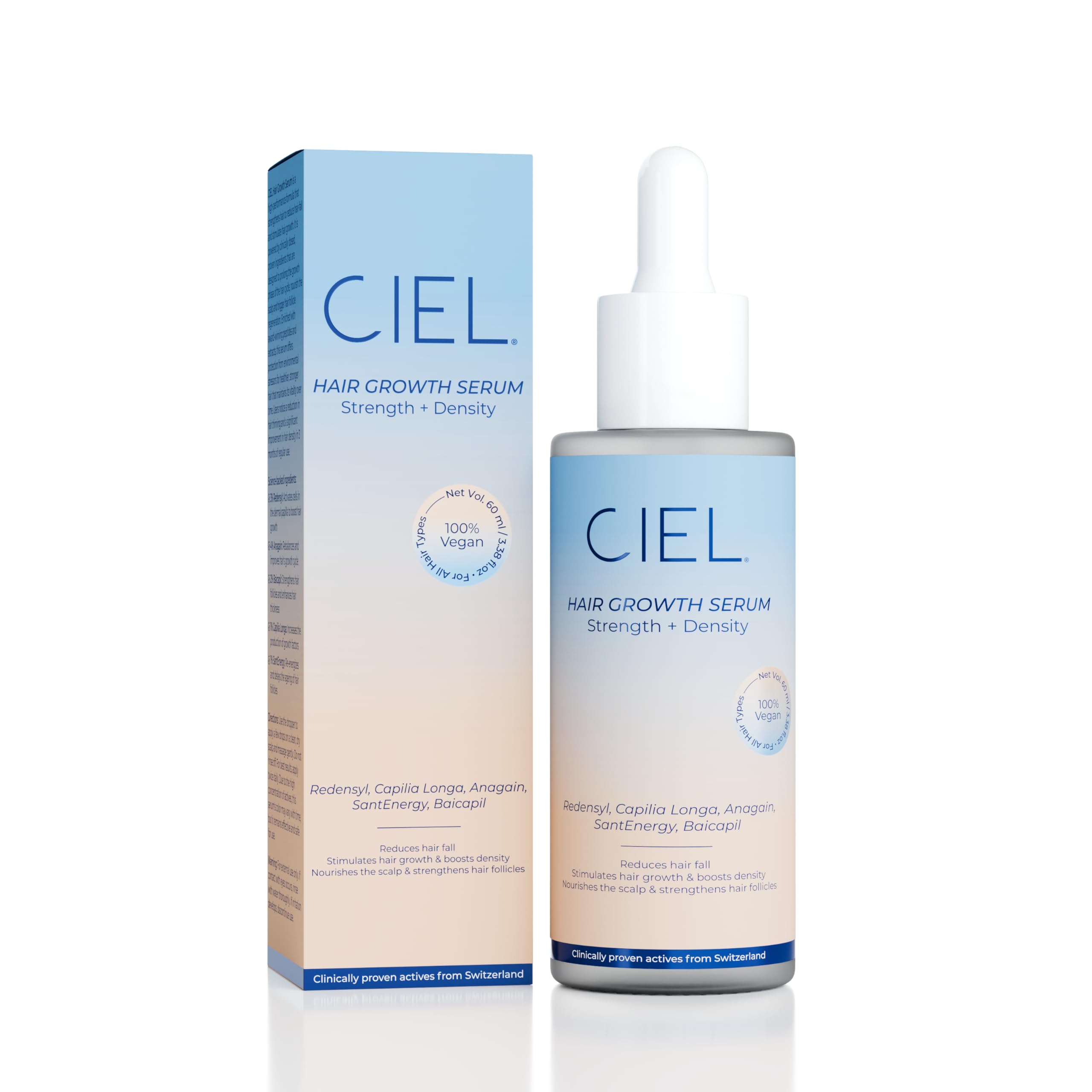 CIEL Hair Growth Serum for Scalp - 60 ml | Hair Fall Control & Regrowth Treatment | 3% Redensyl, 4% Anagain, 3% Baicapil | Strengthens Roots, Scalp Nourishing Hair Serum for Men & Women | All Hair Types-image-4