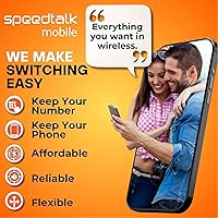 Vista 6 de Tarjeta SIM prepaga para teléfonos móviles y celulares SpeedTalk Mobile para teléfonos inteligentes y celulares Plan mensual de $11 - Llamadas