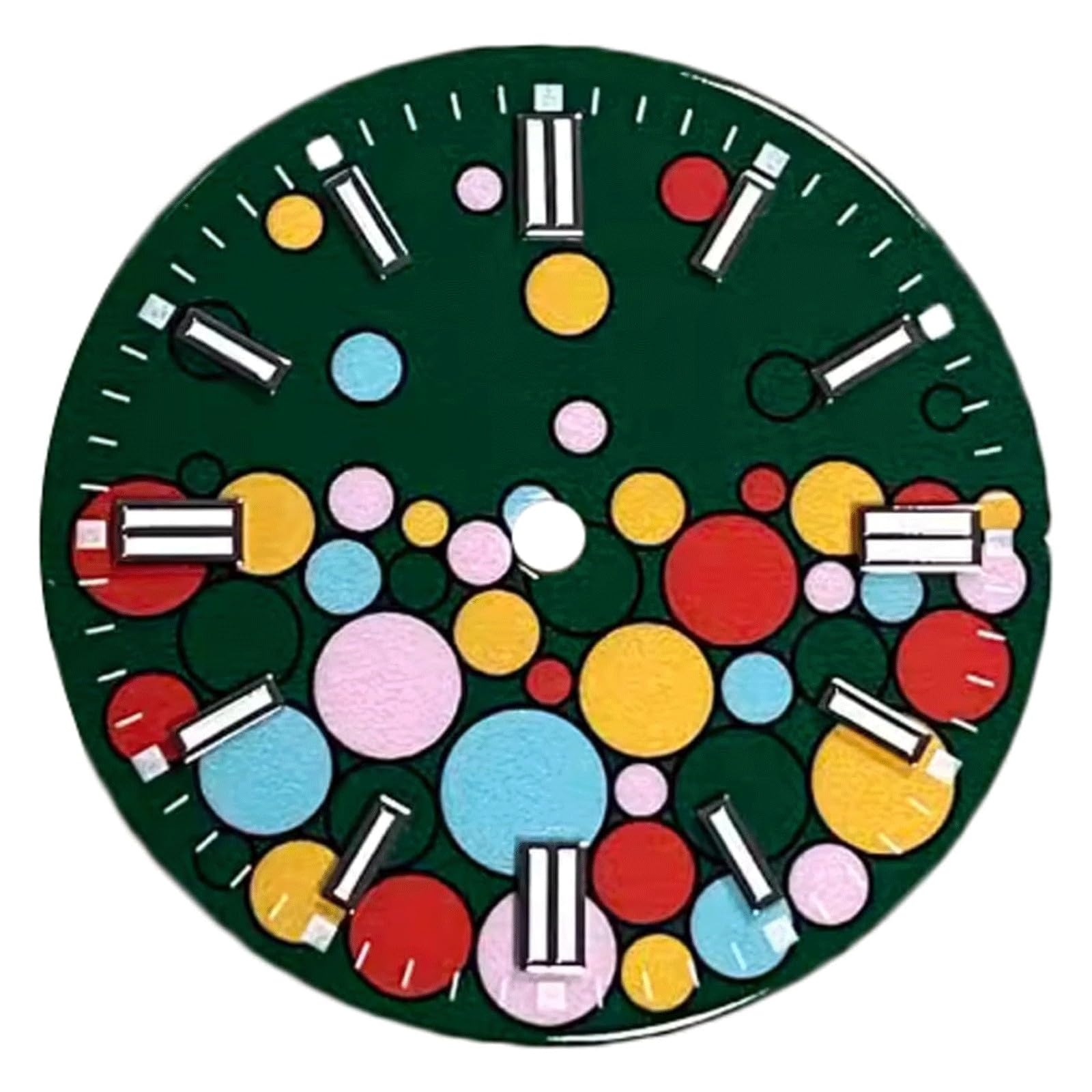 Hnyjvzevg Dark Green Watch Dial Blue Luminous Dial 28.5Mm Watch Parts Dials Suitable For Nh35/36/4R/7S, 8215 Movement Mechanical Watch Face Dials(Dark Green)
