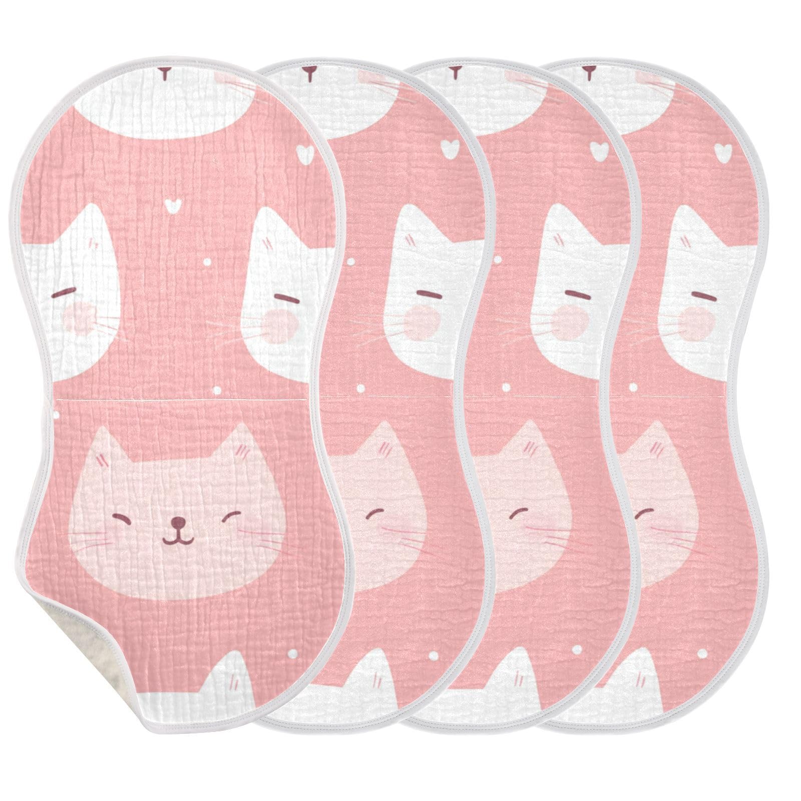 Bavoirs en mousseline de coton chat pour protéger les habits de bébé au repas