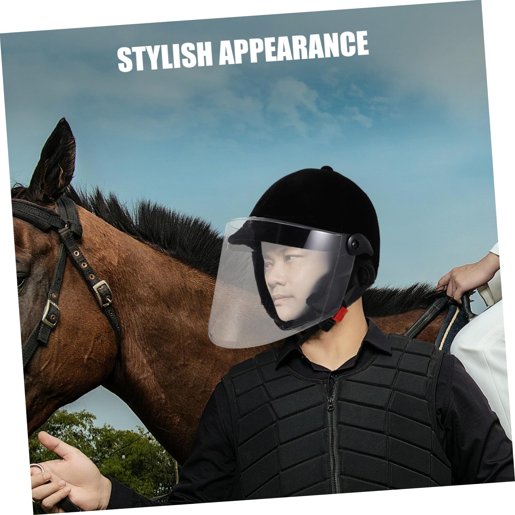 Casco da Equitazione Nero in Velluto e Plastica per Uomo e Donna | Protezione Completa Riduzione D'impatto, Uso per Ciclismo e Sport Equestre, Stile Semplice ed Elegante