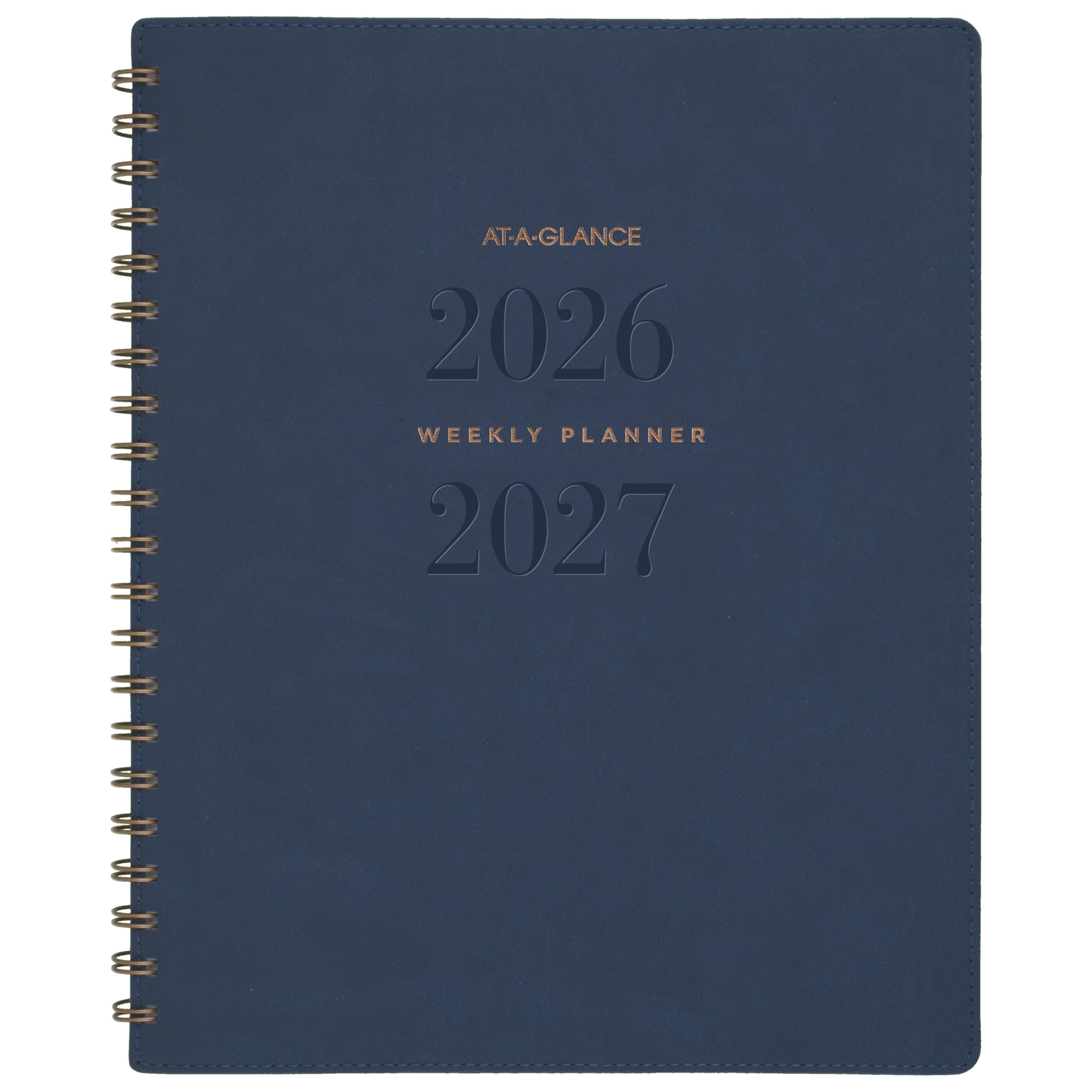 AT-A-GLANCE Planificador académico semanal y mensual 2026-2027, 13 meses de julio, 8-0.5 x 11 pulgadas, firma, azul marino (YP905A20)