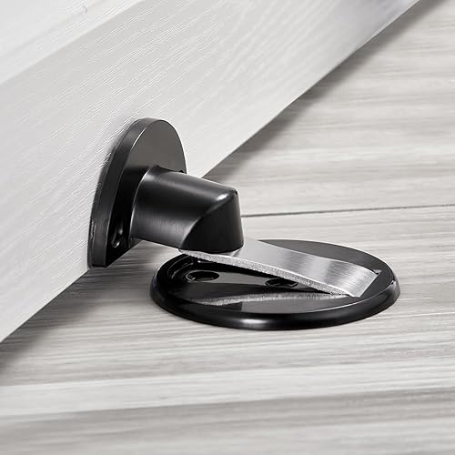 Miniatura 5 de Tope de puerta negro para montaje en suelo, tope de puerta magnético invisible, cierre de puerta para parte inferior de la puerta, mantiene tu