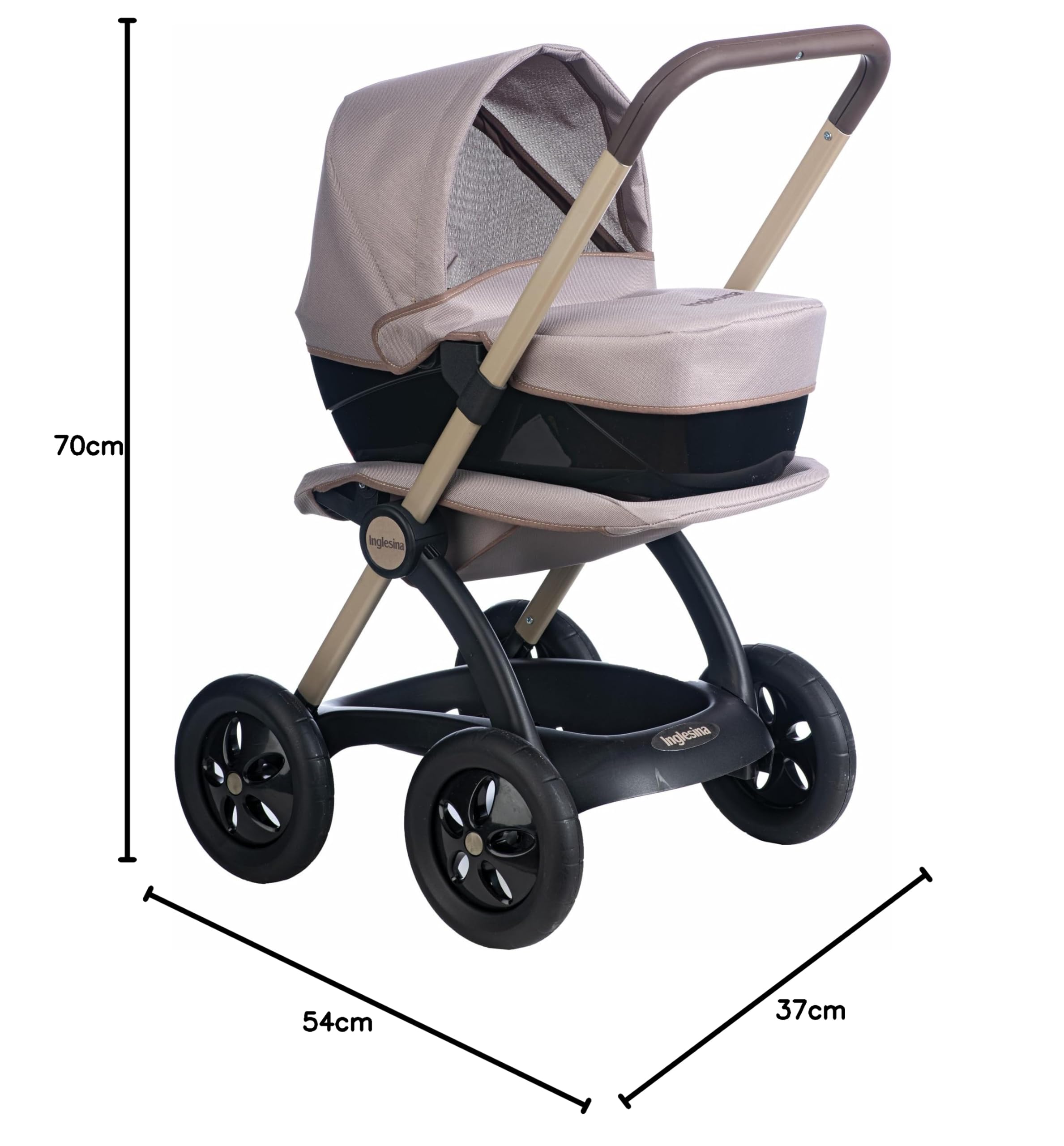 Smoby - Inglesina Combi 3 in 1 Iridio, con ovetto removibile e cappottina regolabile, si trasforma in passeggino, per bambini dai 18 mesi, 7600254483