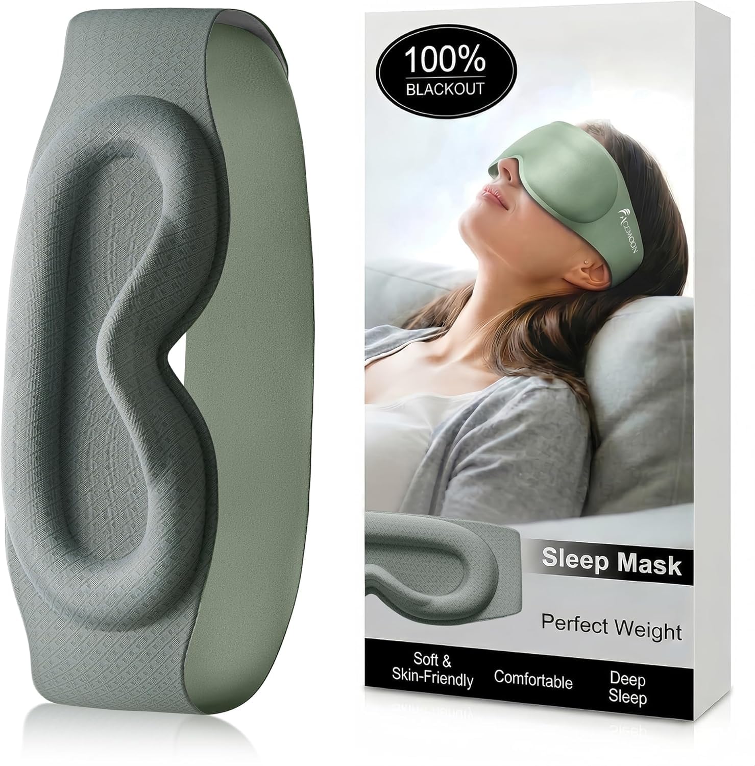Facemoon Blackout Weighted Eye Masks for Sleep, Airplane Travel Essentials — Amazon image 12