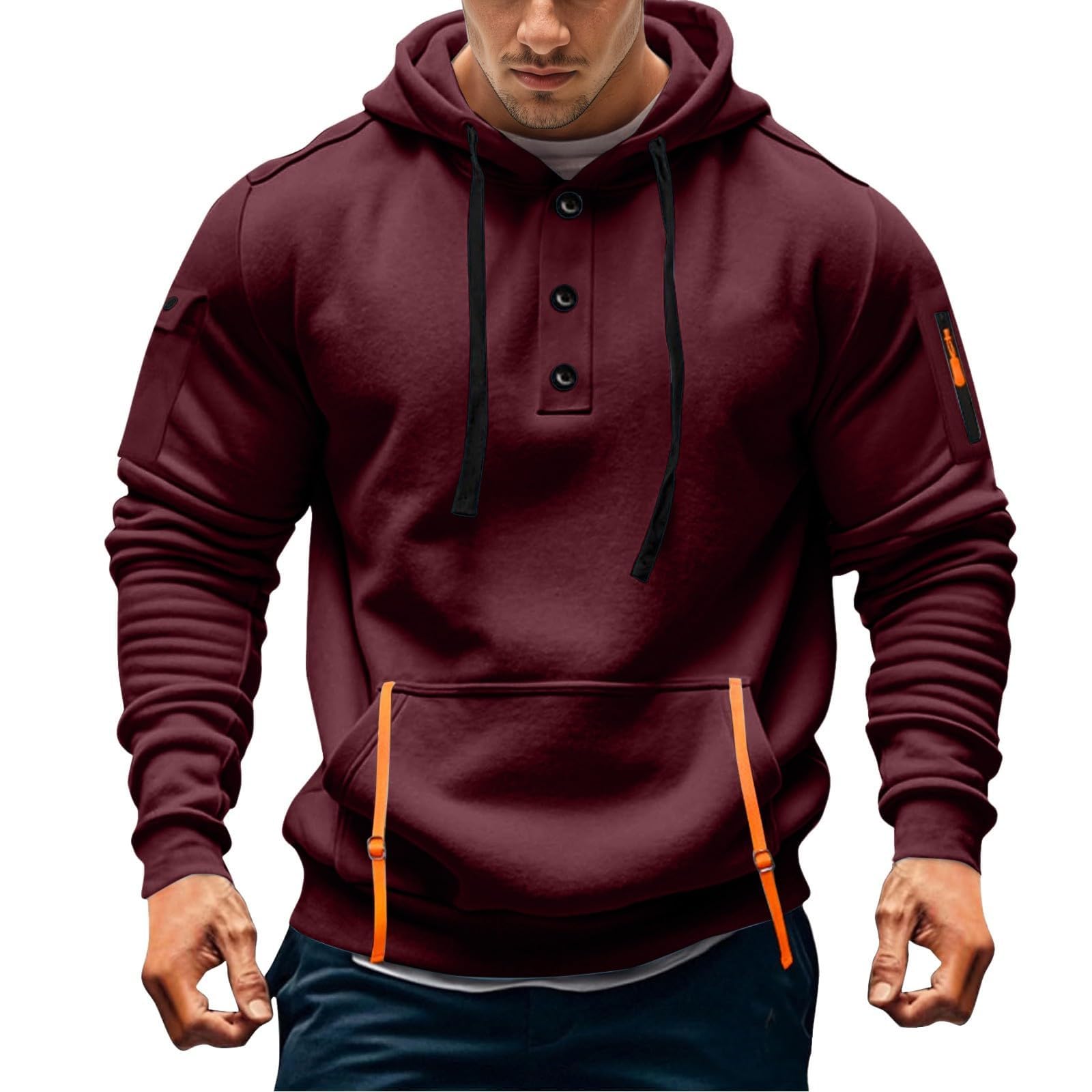 Sweatshirt homme avec doublure éponge pull en maille col rond