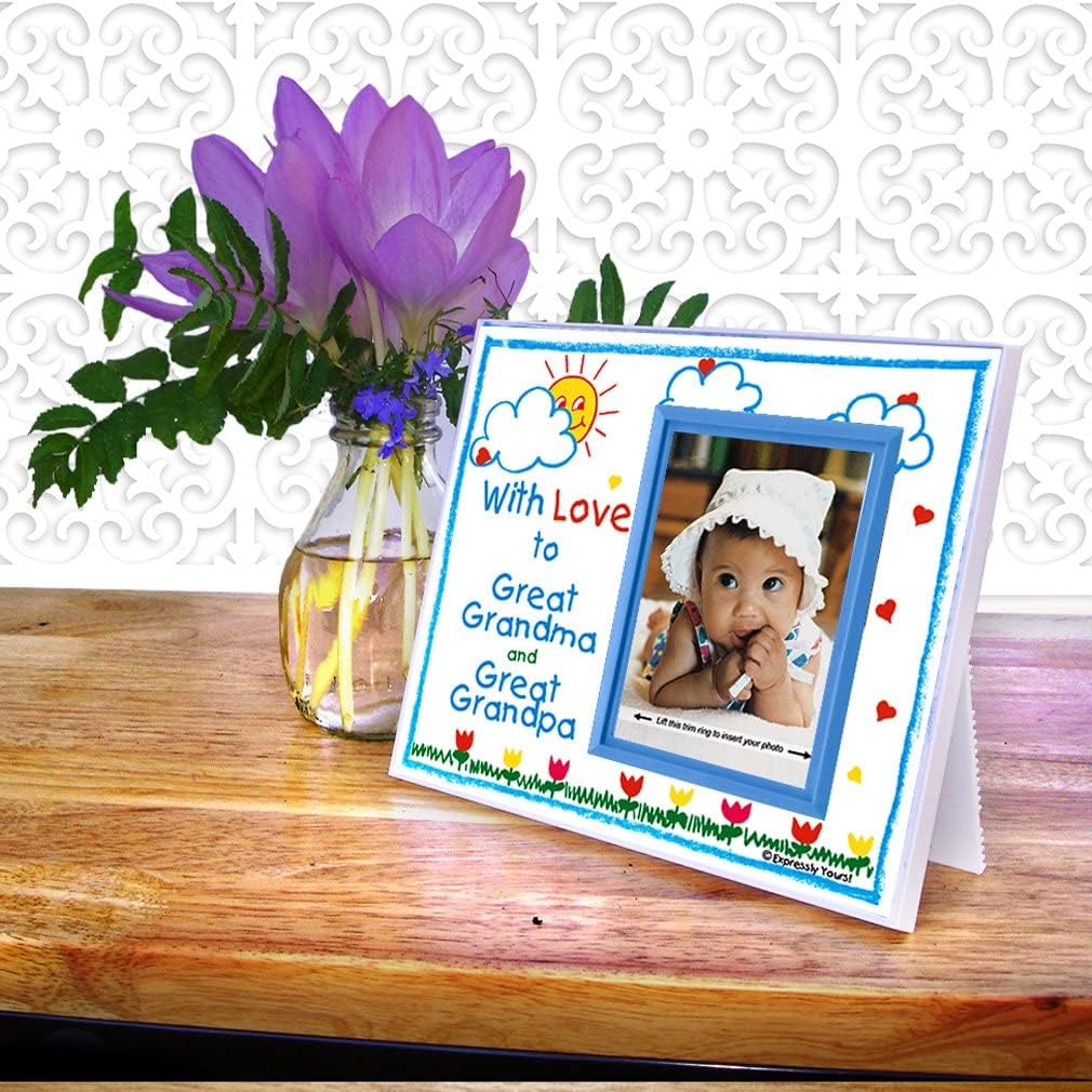 Great Grandma and Great Grandpa Picture Frame | Great Grandparents Photo Frame | Classic Crayola Design | Great Grandchild Frame | Holds a 3.5 x 5 Photo image 3