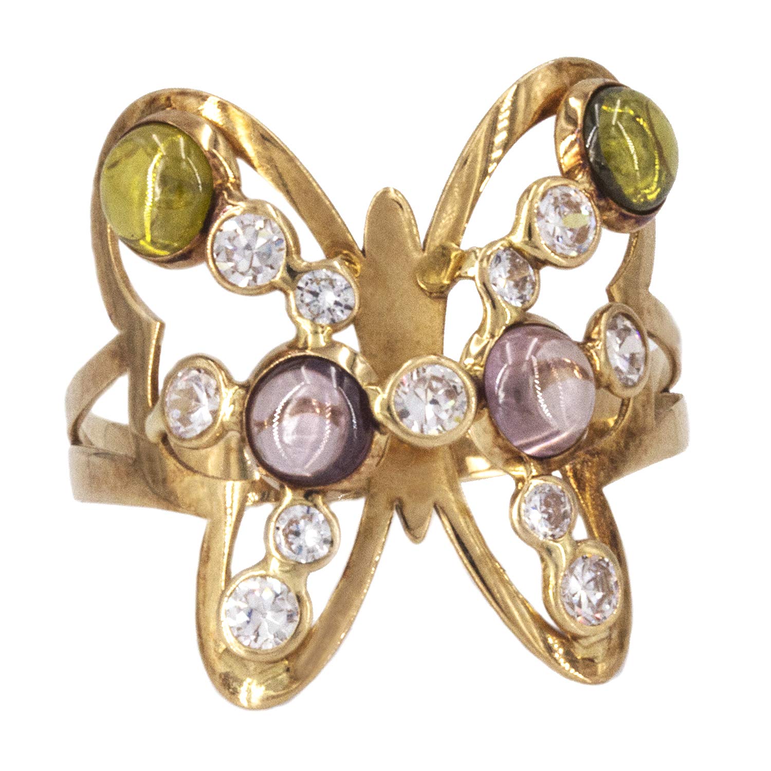 PRIORITY Sortija Mariposa con Circonitas en Oro 18K Anillo Mariposa| Anillo Mujer | Anillo Elegante | Anillo con circonitas | Regalo |