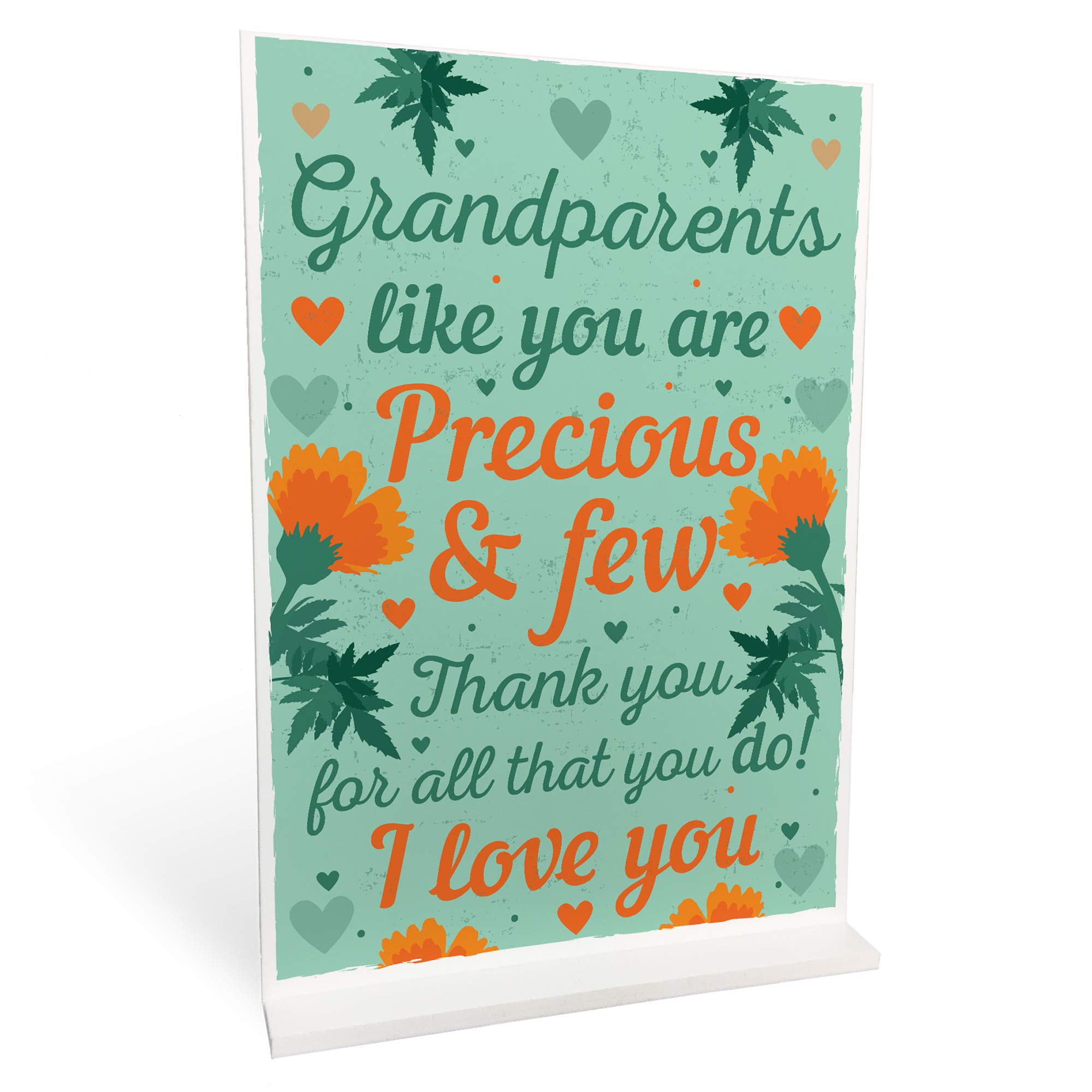Red Ocean Grandparent Keepsake Gift Standing Plaque Gift For Nan And Grandad Grandma Grandpa